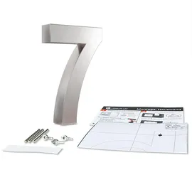 Longlife LED Hausnummer 7 Edelstahl V2A Weiß