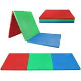 ALPIDEX Klappbare Turnmatte 180 x 60 x 3,2 cm Weichbodenmatte Gymnastikmatte Sportmatte, Farbe:bunt