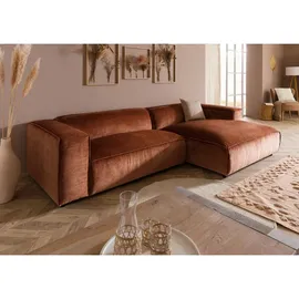 MASSIVMOEBEL24.DE Eckcouch Cord 4-Sitzer Rot