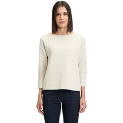 Sweatshirt BETTY BARCLAY "Betty Barclay Sweatshirt mit 3/4 Arm", Damen, Gr. 48, beige, Obermaterial: 77% Polyester, 17% Viskose, 6% Elasthan., feminin, oversize normal, U-Boot-Ausschnitt, Langarm, Sweatshirts, Material