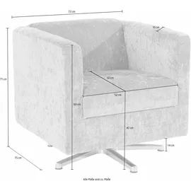 Home Affaire Sessel "Bob Drehsessel, Clubsessel und Cocktailsessel - alles passt", silber, B:72cm H:71cm T:75cm, Feinstruktur weich (92% Polyester, 8% Nylon);Struktur fein ( 100% Polyester);Struktur (30% Polyester, 70% Polyacryl);Struktur grob (40% Polyester, 60%