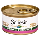 Schesir Cat Jelly Hühnerfilet mit Schinken, Katzenfutter nass in Gelee, 24 x 85 g