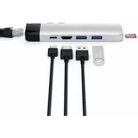 Satechi USB-C Pro Hub Multi-Port Adapter 4K HDMI & Ethernet Silber