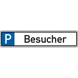 Schild I Parkplatzreservierungsschild Besucher, mit Befestigungsset 1, 520x110mm