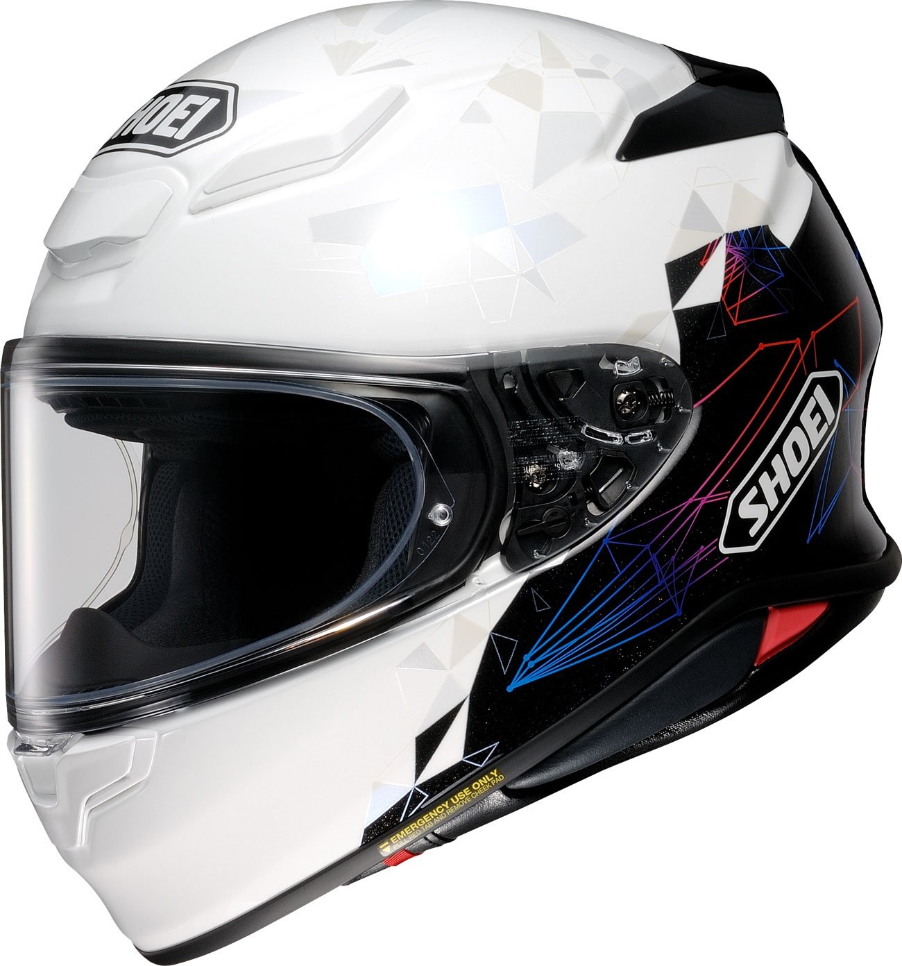 Shoei NXR2 Origami, Integralhelm - Schwarz/Weiß/Rot/Blau - XS