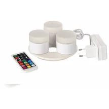 Duni 3er LED Mini Lamp -Set 186496 Multicolor inkl. Fernbedienung und 3er Ladestation