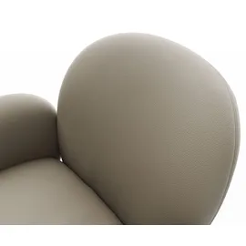 DeLife Esszimmerstuhl Nube-Flex mit Armlehnen Echt-Leder Schlamm 4-Fuß konisch Edelstahl Taschenfederkern, Esszimmerstühle