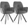 Costway Drehstuhl Samt grau 2er Set