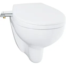 Grohe Bau Keramik Dusch-WC-Aufsatz, Duroplast WC-Sitz mit Absenk-Automatik, 2 separate Duscharme, Alpinweiß 39648SH0