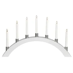 Lichterbogen TALL  - 7 warmweiße Glühlampen - L: 67cm, H: 40cm - weißes Holz