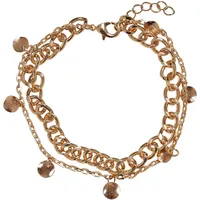 URBAN CLASSICS Unisex Fußkettchen Charmy Anklet, Farbe gold, Größe L/XL