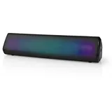 Nedis Bluetooth®-Lautsprecher max. Batteriespielzeit: 6 Std Tisch Design 18 W Stereo | Eingebautes Mikro | Verknüpfbar | Schwarz