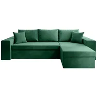 Luxusbetten24 Schlafsofa Designer Sofa Denver, mit Stauraum und Schlaffunktion grün