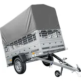 Kippanhänger Garden Trailer 200 KIPP 200x106 cm 750 kg mit Laubgitteraufsatz, Hochplane, Hochspriegel und Stützrad