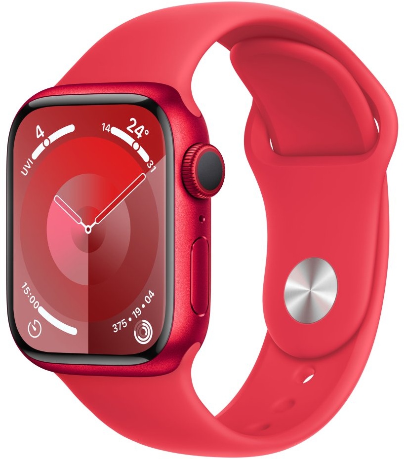Apple Watch Series 9 Aluminium (PRODUCT)RED (PRODUCT)RED 41 mm M/L (150-200 mm Umfang) (PRODUCT)RED GPS