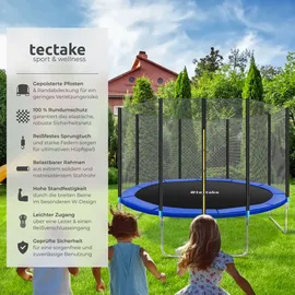 Tectake Garfunky 396 cm inkl. Sicherheitsnetz und Leiter schwarz/blau