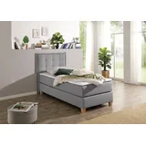 Home Affaire Boxspringbett HOME AFFAIRE, grau, B:110cm L:209cm, Komplettbetten, Boxspringbett, inklusive Komfortschaum-Topper