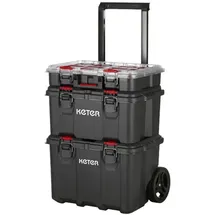 KETER Stack n Roll Werkzeugkasten unbestückt Schwarz 52,5x41,1x69,4 cm