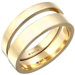 KUZZOI Herrenring 925 Sterling Silber 2er Set Casual Look 64 Herren 