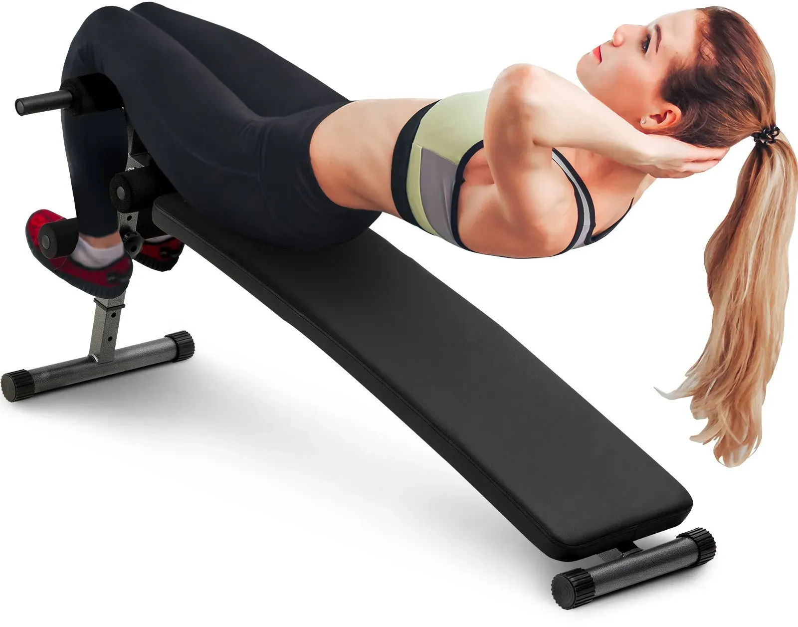 VEVOR Hantelbank Sit-up-Bank Krafttraining Fitnessstudio 226kg Verstellbar