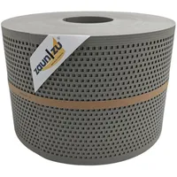 zaunzu® Sichtschutzstreifen Rille Gelocht Quadrat 50 x 19 cm grau Metall