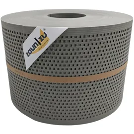 zaunzu® Sichtschutzstreifen Rille Gelocht Quadrat 50 x 19 cm grau Metall