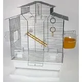 Vogelkäfig,Wellensittichkäfig,Exotenkäfig,60 cm Vogelkäfig Vogelbauer Wellensittich Kanarien Voliere Vogelhaus Käfig IZA 2 II in der Farbe weiß