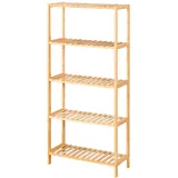 Karat Bambus Standregal Ohio Platzsparendes Holzregal Mit 4 Etagen