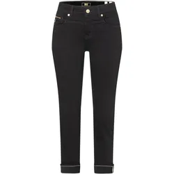 Slim-fit-Jeans MAC "RICH SLIM", Damen, Gr. 42, Länge 28, schwarz (schwarz, schwarz), Denim/Jeans, Obermaterial: 71% Baumwolle, 16% Polyester, 11% Modal, 2% Elasthan, casual, slim fit lang, Jeans
