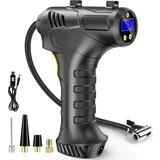 Kabelloser Reifenfüller mit Kompressor, 12-V-USB-Akku, 150 PSI tragbare Autoreifenpumpe, digitale elektrische Reifenpumpe mit LED-Licht und 3