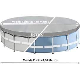 Intex Deluxe Abdeckplane grau Ø 549 cm