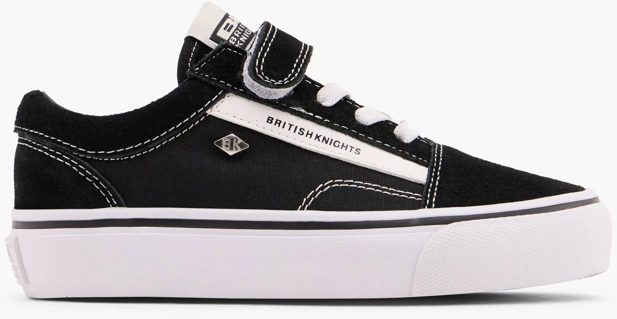 British Knights  Sneaker Schwarz, Kinder, Größe: 34, Material: Leder/Textil - British Knights  Sneaker Schwarz, Kinder, Größe: 34, Material: Leder/Textil - unisex - Schwarz