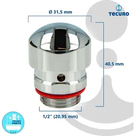 tecuro Rohrbelüfter 1/2 Zoll AG Messing verchromt