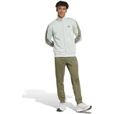 Adidas Sportswear Basic 3 Stripes French Terry Trainingsanzug - Wonder Silver / Olive Strata - L