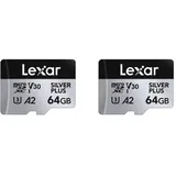 Lexar microSDXC Silver Plus UHS-1 V30 R205/W100MB/s - 2PACK 64 GB