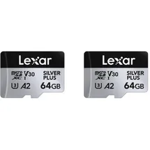Lexar microSDXC Silver Plus UHS-1 V30 R205/W100MB/s - 2PACK 64 GB