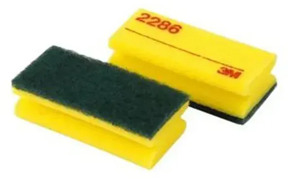 Putzschwamm 3M Scotch Brite 2286 kratzfrei gelb/grün gründliches reinigen ohne zu kratzen, 70x150 mm