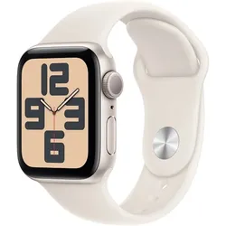 Apple Watch SE (40mm) GPS 2024, Alu mit Sportarm s/M (polarstern/polarst)