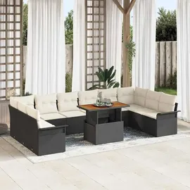 vidaXL Gartenlounge Set 11-tlg. Schwarz