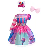 Lito Angels Prinzessin Bonbons Lutscher Kostüm Kleid Verkleidung mit Haarreif für Kinder Mädchen Größe 8-9 Jahre 134, Rose