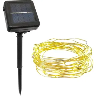 zeitzone Solar Lichterkette Außen LED Wetterfest Warmweiß 2 Modi Garten, Balkon, : 100 LEDs Größe: 100 LEDs