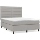 vidaXL Boxspringbett mit Matratze Hellgrau 140x200 cm Stoff1396682