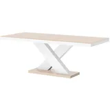 designimpex Esstisch Design HE-888 Cappuccino / Weiß Hochglanz ausziehbar 160 bis 210 cm braun