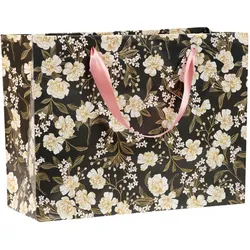 Clairefontaine 5x Geschenktasche im Shopping-Format, Primerose, 32x13x24,5cm - Schwarz 212910C
