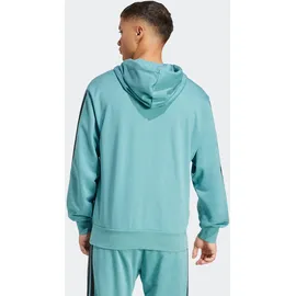 adidas Essentials 3-Streifen Kapuzensweatshirt Herren Petrol/Schwarz S