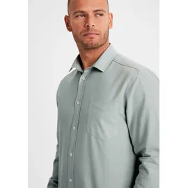 H.I.S. H.I.S Langarmhemd mit Kentkragen, Oxford-Qualität aus reiner Baumwolle, Gr. M (39/40) N-Gr, salbei, , 77862062-M N-Gr