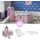 Homestyle4u Hochbett 90 x 200 cm Kiefer massiv weiß rosa