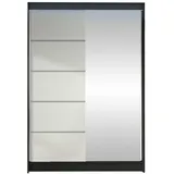 Mirjan24 Schiebetürenschrank Lino III 120 x 200 x 58 cm Schwarz/Weiß