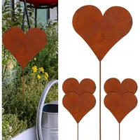 Cepewa Gartenstecker Herz 35 cm Braun