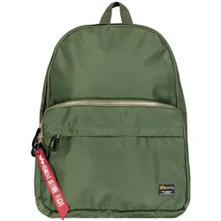 Schultertasche ALPHA INDUSTRIES "Alpha Industries Accessoires - Bags Crew Backpack", grün (sage, grün), Obermaterial 1: 100% Nylon, Obermaterial 2: 100% Polyester, Futter: 100% Nylon, Taschen